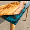 Olive Wood & Blue Resin River Console Table 2 Thumbnail