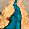 Olive & Reef Blue Resin River Desk (SOLD) Thumbnail