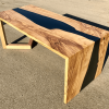 Olive Wood & Black Resin River Coffee Table  Thumbnail