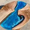 Oval Elm & Ocean Art Lamp Table Thumbnail
