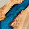 Burr Elm & Reef Blue Console Table Thumbnail