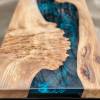 Burr Elm Console Table Galactic Blue Resin Thumbnail