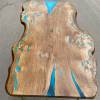 Oak Single Slab Dining Table With Resin Details Thumbnail