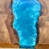 Stained Oak & Ocean Art River Dining Table Thumbnail