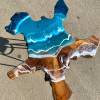 Teak & Resin Ocean Art Coffee Table Thumbnail
