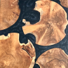 Teak Discs & Dark Grey Resin Coffee Table (60x60) Thumbnail