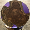 Teak Circular Resin River Side Table Purple 2 Thumbnail