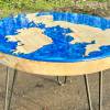 UK Map Side Table Chestnut Thumbnail