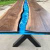 Walnut & Ocean Art River Dining Table Thumbnail