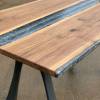 Walnut & Terminator Silver River Dining Table Thumbnail