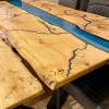 Oak Resin River Table Blue Lightning Thumbnail
