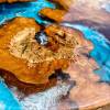 Burr Oak Globe Resin Side Table Thumbnail