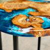 Burr Oak Globe Resin Side Table Thumbnail