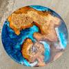 Burr Oak Globe Resin Side Table Thumbnail