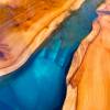 Yew & Clear Blue 2-Seater Dining Table Thumbnail