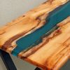 Yew Wood & Green Resin River Desk Thumbnail