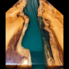 Yew Wood & Green Resin River Desk Thumbnail