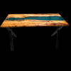 Yew Wood & Green Resin River Desk Thumbnail