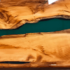 Yew Wood & Green Resin River Side Table Thumbnail