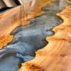 Burr Elm & Terminator Silver River Dining Table Thumbnail