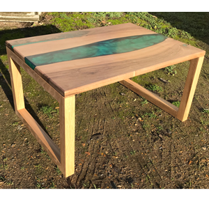 Walnut & Green River Coffee Table (SOLD)